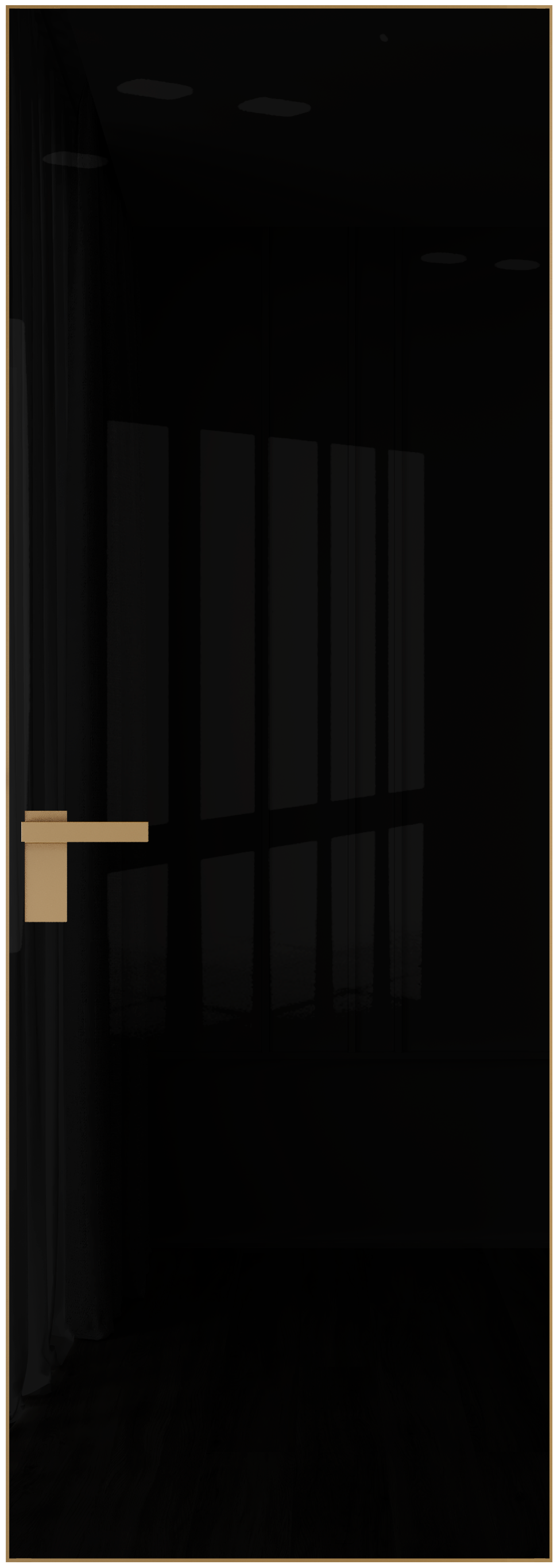 Дверь 1 AGK Золото Lacobel Черный лак 
