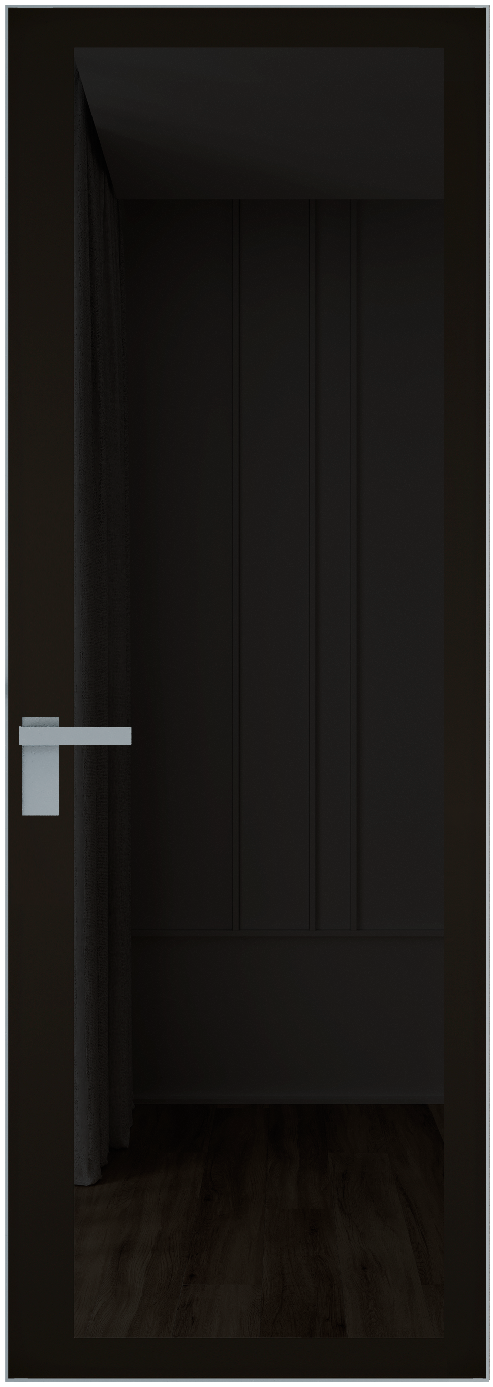 Дверь 2 AGK Серебро Планибель графит, черный прокрас 