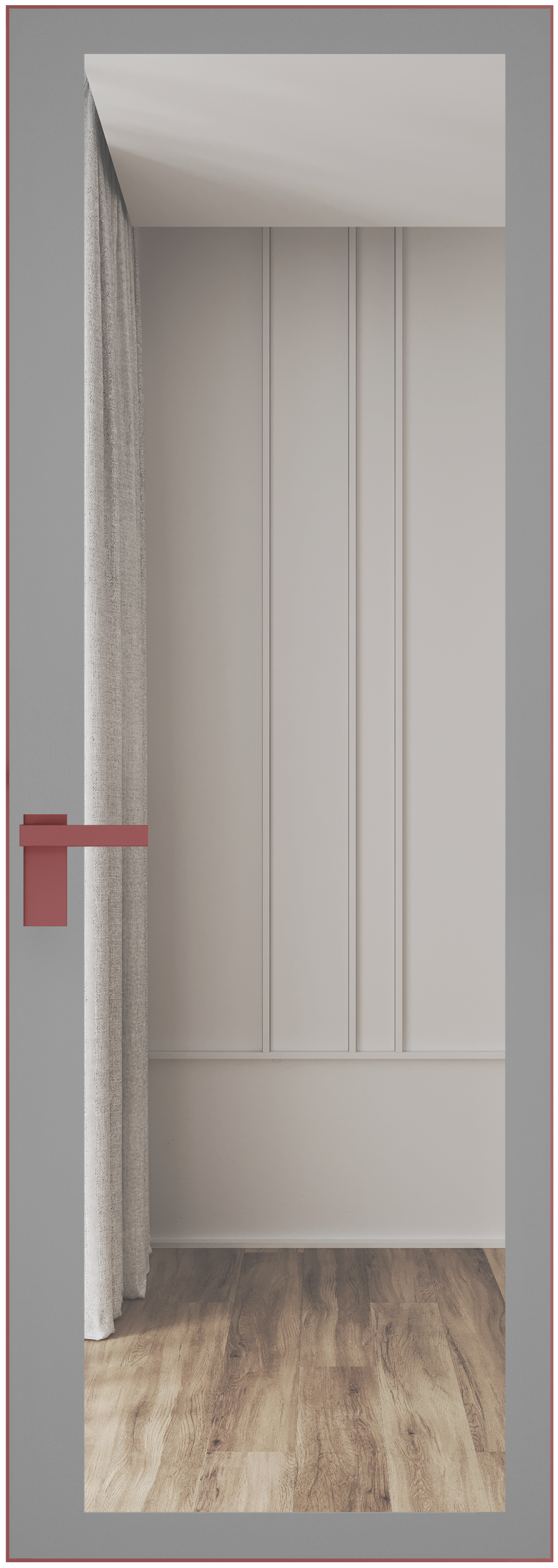 Дверь 2 AGK Красный антрацит Планибель б.цв., серый прокрас 