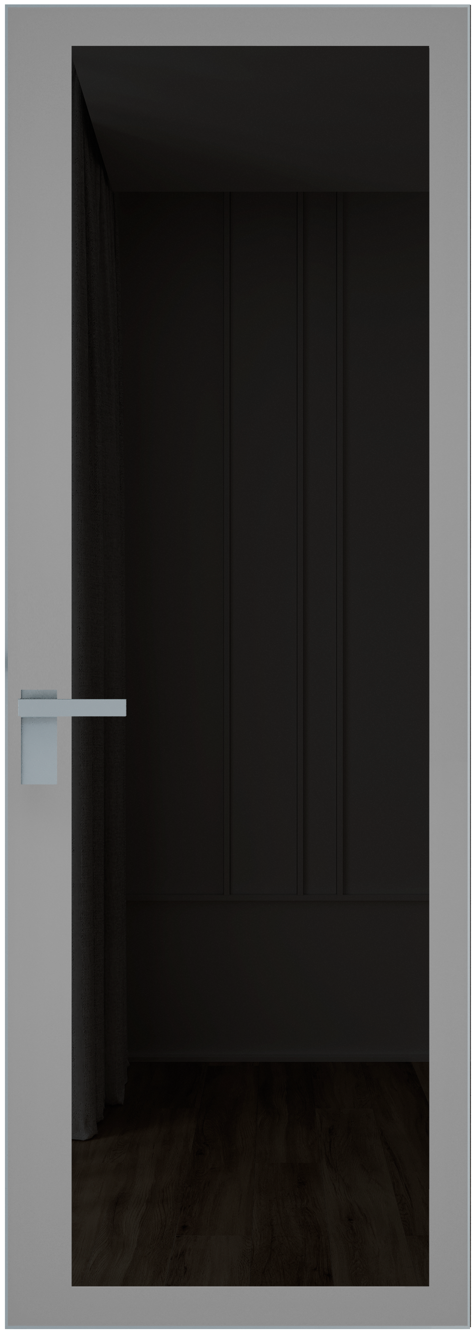 Дверь 2 AGK Серебро Планибель графит, серый прокрас 