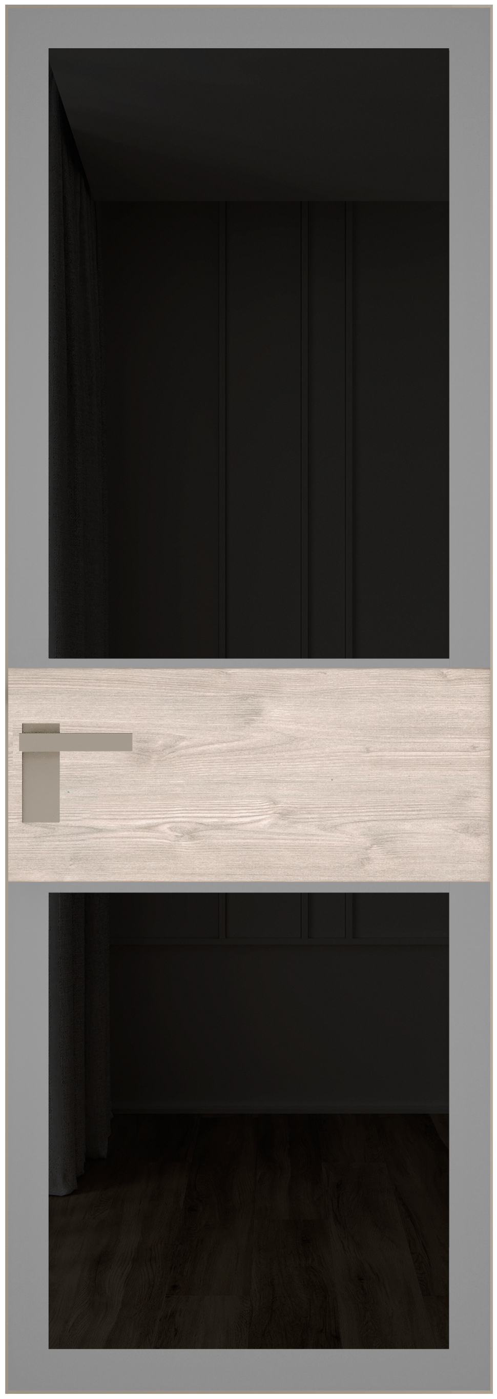Дверь 5 AGK Никель матовый Планибель графит, серый прокрас 