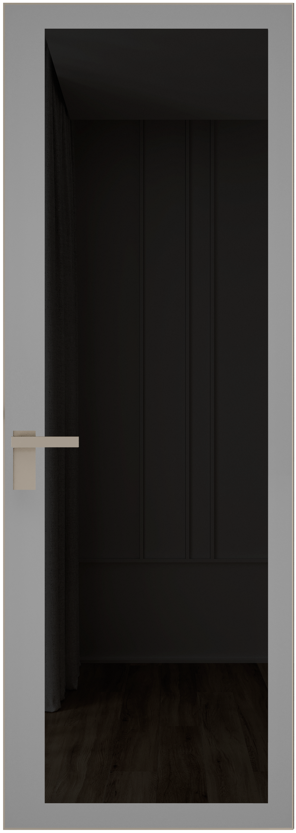 Дверь 2 AGK Никель матовый Планибель графит, серый прокрас 