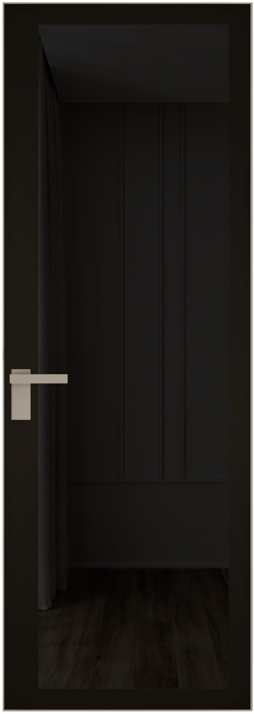 Дверь 2 AGK Никель матовый Планибель графит, черный прокрас 